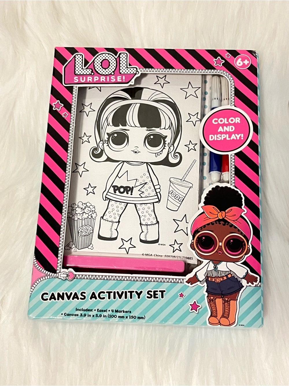 L.O.L. Surprise! Pink Canvas Activity Set for Kids Easel New